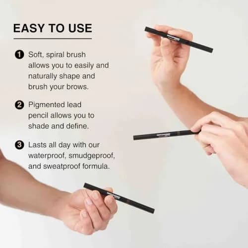 Gentlehomme Eyebrow Pencil for Men - Black - 2 Count | Waterproof, Long-Lasting, Vegan thumbnail 8