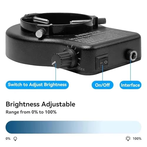 Gringoo USB LED Ring Light Illuminator for Microscopes 65mm Inner Diameter | Adjustable Brightness & Color Temperature thumbnail 3