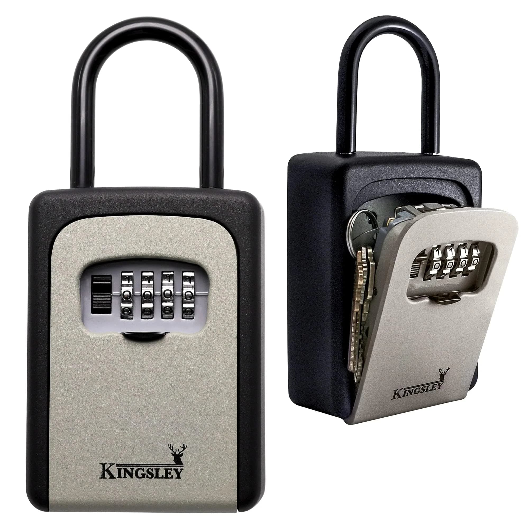 Kingsley Extra Large Capacity Key Storage Box QCH-812 | 156g (5.5oz) Metal & Steel, 10,000 Combinations, Wall Mounted or Hanging - main product image