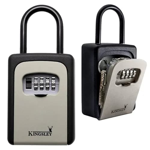 Kingsley Extra Large Capacity Key Storage Box QCH-812 | 156g (5.5oz) Metal & Steel, 10,000 Combinations, Wall Mounted or Hanging thumbnail 1