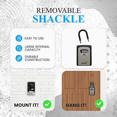 Kingsley Extra Large Capacity Key Storage Box QCH-812 | 156g (5.5oz) Metal & Steel, 10,000 Combinations, Wall Mounted or Hanging thumbnail 7