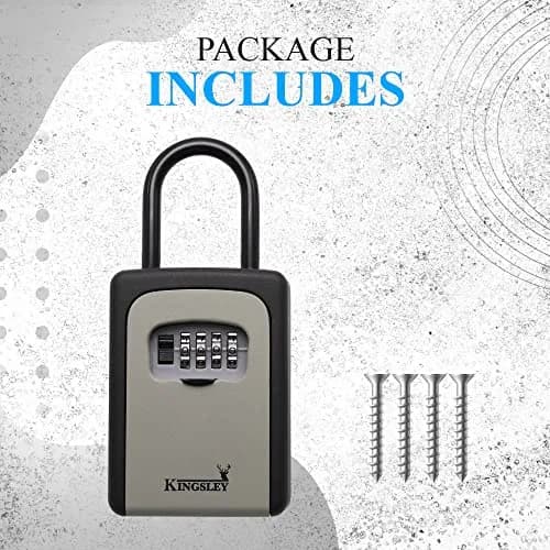 Kingsley Extra Large Capacity Key Storage Box QCH-812 | 156g (5.5oz) Metal & Steel, 10,000 Combinations, Wall Mounted or Hanging thumbnail 8