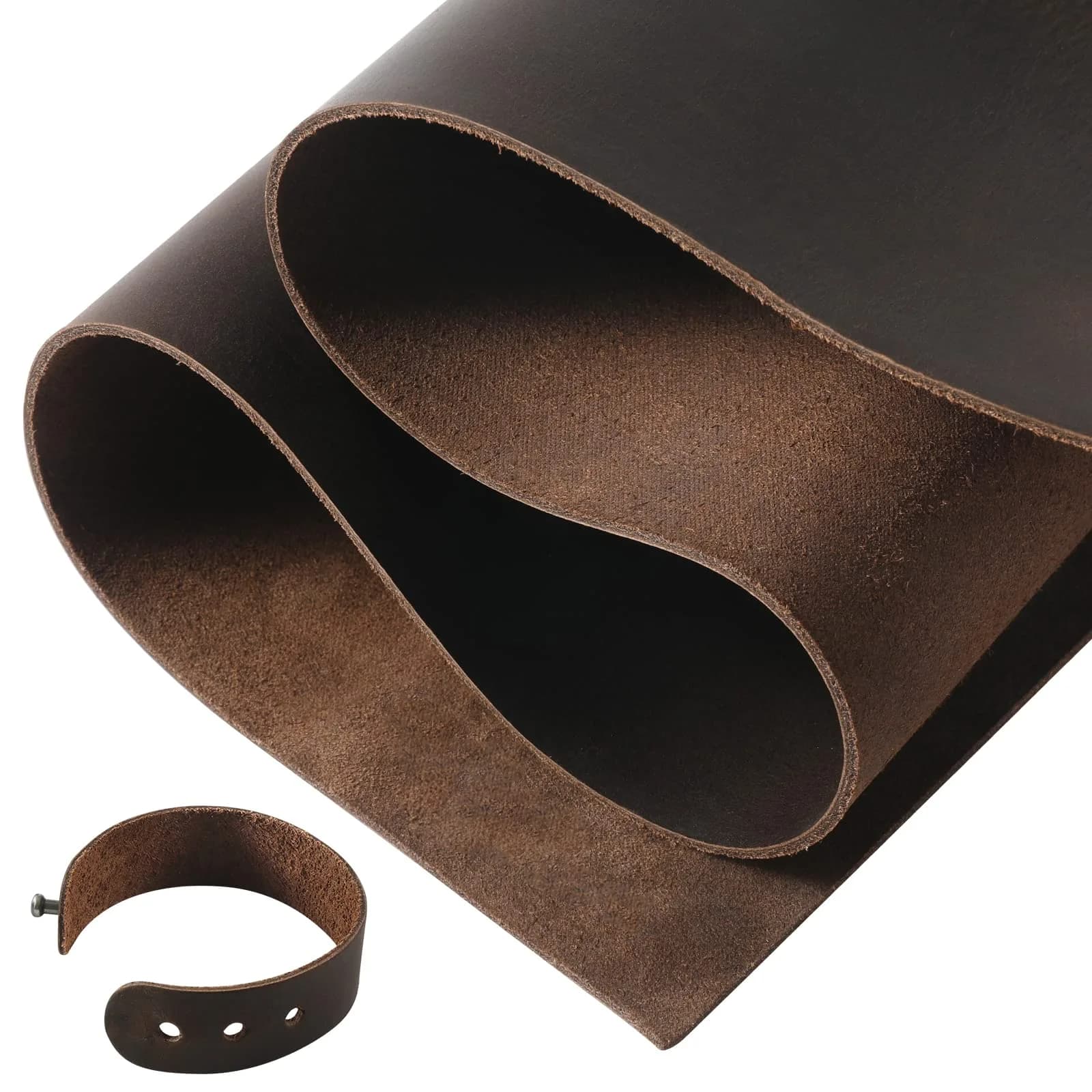 RingSun 12''X24'' Full Grain Leather Sheets for Crafts (2mm) | Genuine Leather for Tooling & Sewing — Black Coffee