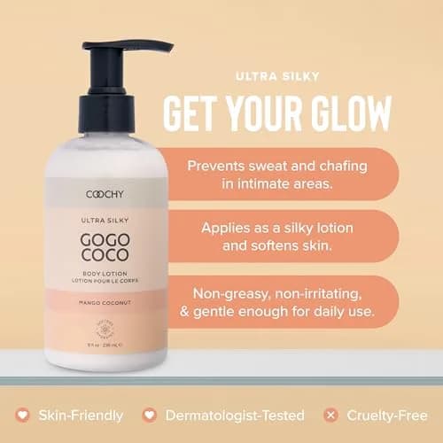 Coochy Ultra Silky Body Lotion | Post Shaving Cream | Skin Care After Shave Moisturizer | Prevents Bumps, Ingrowns, Razor Burn | Mango Coconut, 8 oz thumbnail 2