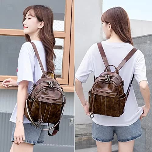 Mn&Sue Medium Backpack Purse for Women, Faux Leather Fashion Shoulder Bag Rucksack 29.5 cm (11.6") | Stylish Everyday Carry thumbnail 2