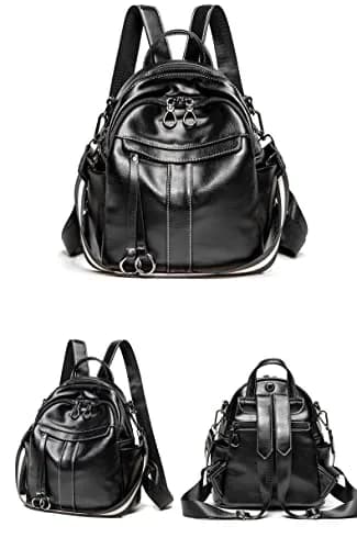 Mn&Sue Medium Backpack Purse for Women, Faux Leather Fashion Shoulder Bag Rucksack 29.5 cm (11.6") | Stylish Everyday Carry thumbnail 3