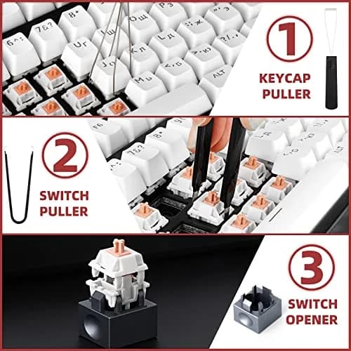 YIMAGUJRX Keyboard Lube Kit with Switch Opener, Tweezers, Keycap & Switch Pullers, Lubrication Brush for Custom Keyboard (6 Pcs) thumbnail 4