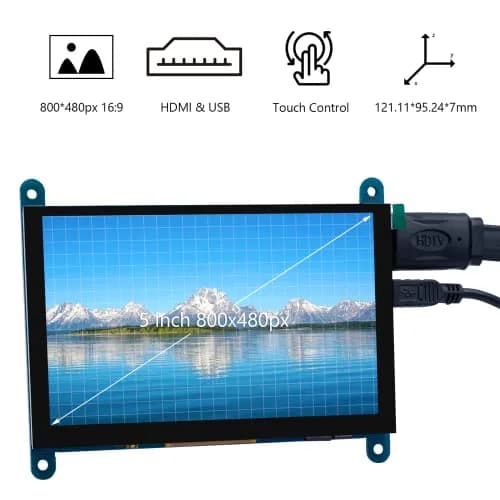 Hosyond 5 Inch IPS LCD Touch Screen Monitor 800x480 | Plug-and-Play Sub-Display thumbnail 2