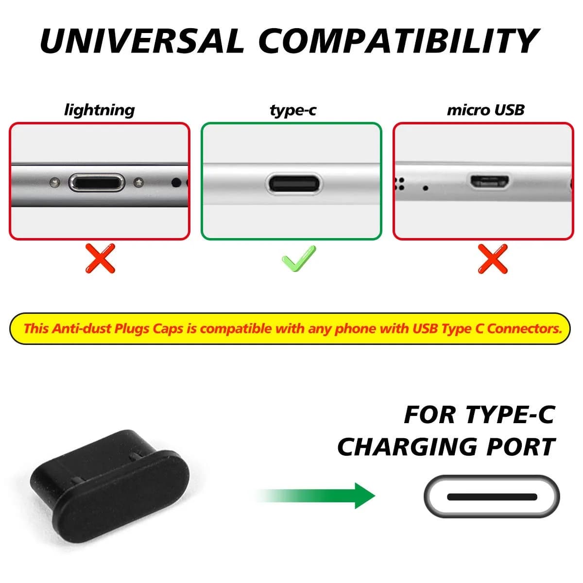 CaseBuy USB C Dust Plugs (10 Pack) | Protects Ports from Dust, Sand, and Debris - view 2