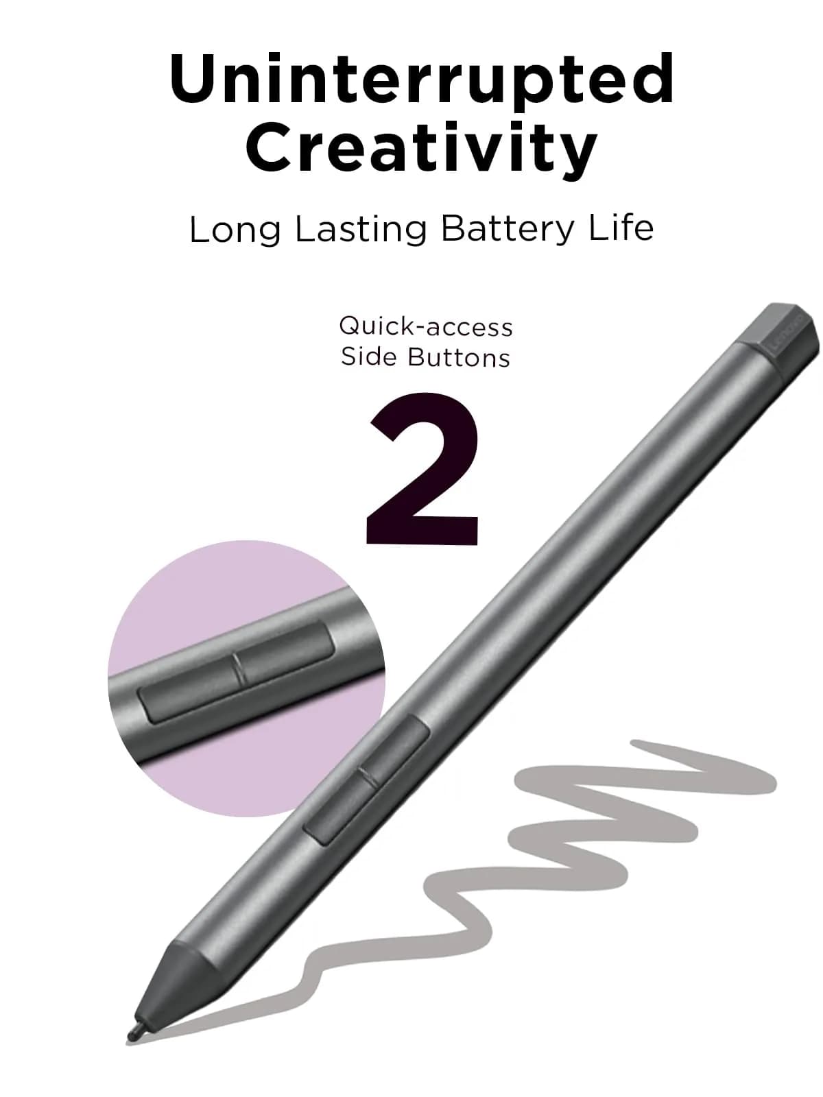 Lenovo Digital Pen 2 - Silver/Grey | 4,096 Pressure Levels, Ultra-Tactile Response - view 3
