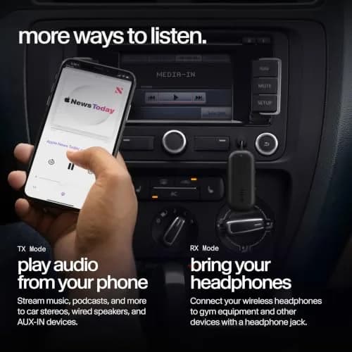 Twelve South AirFly Pro Bluetooth Wireless Audio Transmitter Black | Long-Range, 25+ Hr Battery, Industry-Leading Bluetooth (70-120c) thumbnail 6