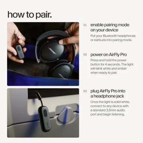 Twelve South AirFly Pro Bluetooth Wireless Audio Transmitter Black | Long-Range, 25+ Hr Battery, Industry-Leading Bluetooth (70-120c) thumbnail 7