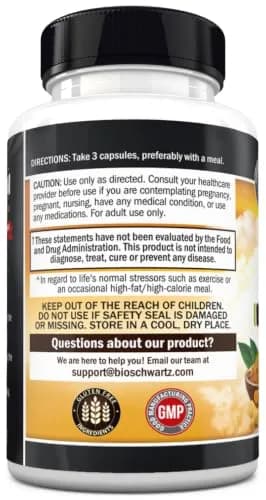 BioSchwartz Turmeric Curcumin 1500mg Capsules with Black Pepper Extract | 45 Count (1350mg Turmeric Root, 150mg Curcuminoids, 10mg BioPerine) thumbnail 8