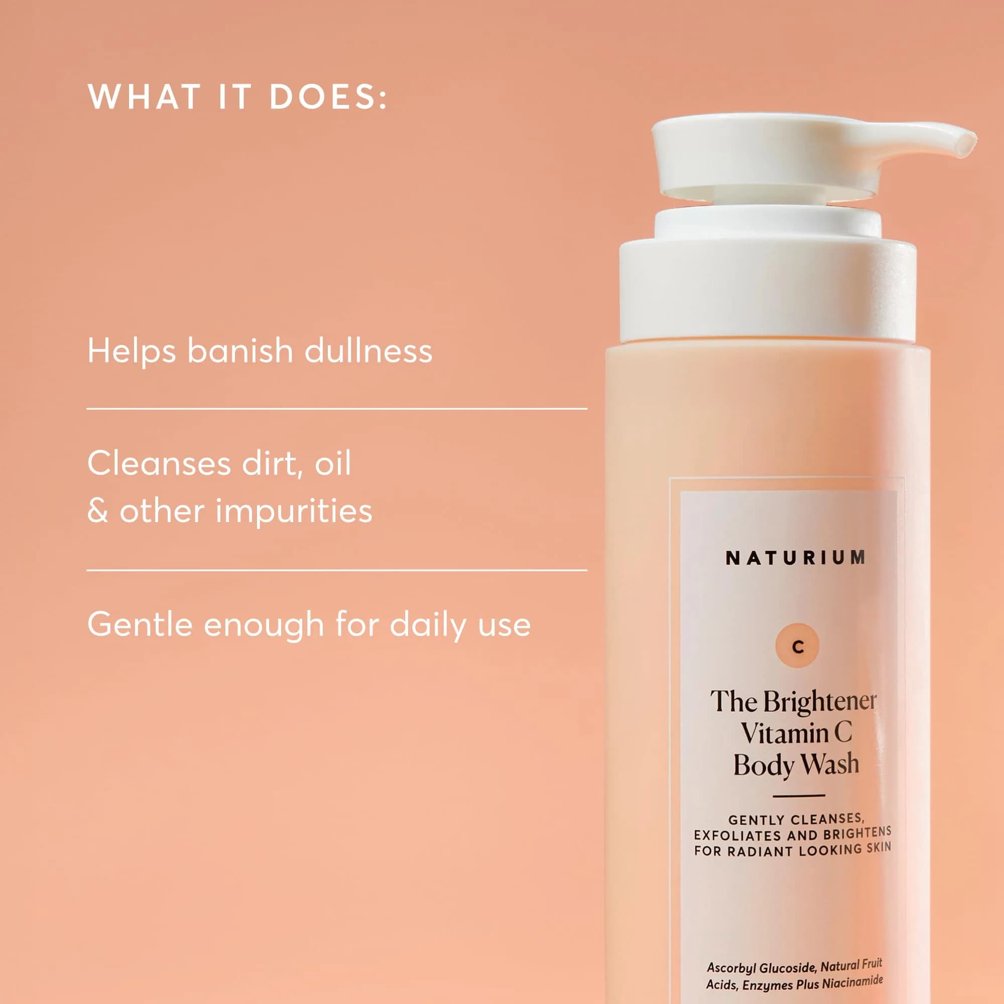 Naturium The Brightener Vitamin C Body Wash, Gentle Cleanser for Smoother-Looking Skin, Removes Dirt, Oil & Other Impurities, 479g (16.9 oz) thumbnail 3