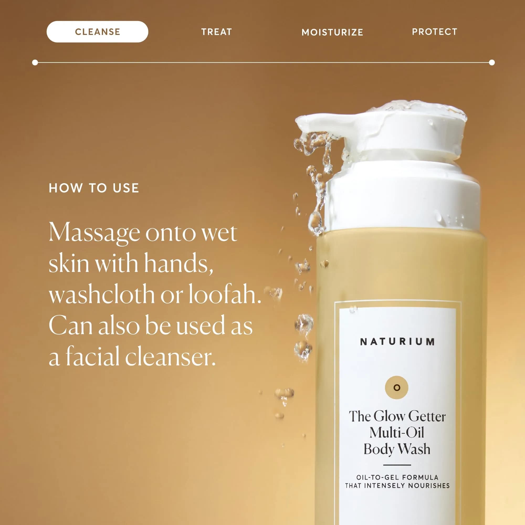 Naturium The Glow Getter Multi-Oil Body Wash 499ml (16.9 Fl Oz) | Hydrates & Nourishes Skin - view 5