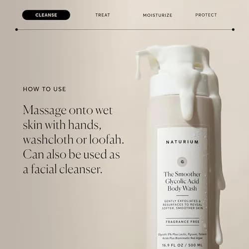 Naturium The Smoother Glycolic Acid Body Wash 500ml (16.9 fl oz) | Exfoliates Rough & Bumpy Texture thumbnail 5