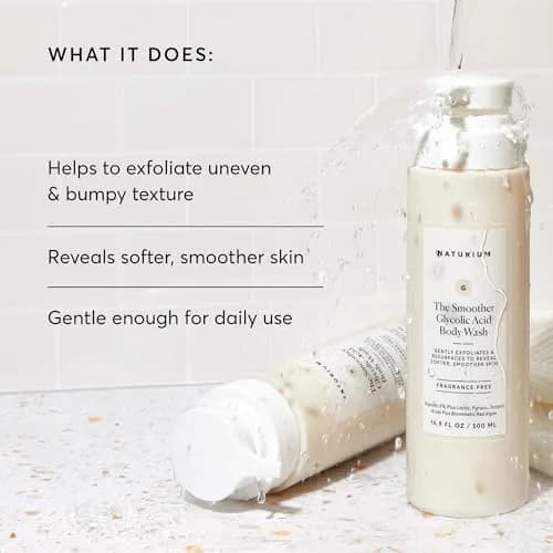 Naturium The Smoother Glycolic Acid Body Wash 500ml (16.9 fl oz) | Exfoliates Rough & Bumpy Texture thumbnail 3