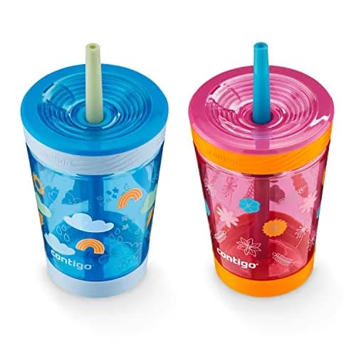 Contigo Kids Spill-Proof Tumbler with Straw 14oz | No Spill Valve, BPA-Free, Dishwasher Safe, 2-Pack thumbnail 2