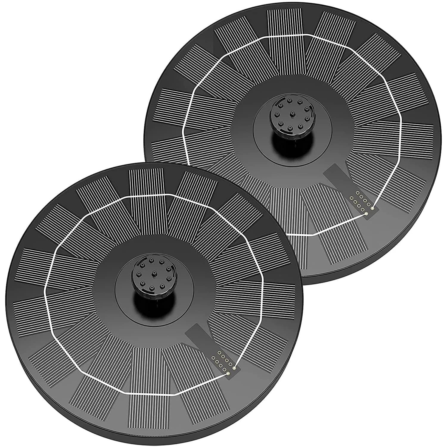 AISITIN Solar Fountain Pump for Bird Bath with 4 Fixer & 6 Nozzles | 1.5W Solar Powered Water Feature — 2-Pack