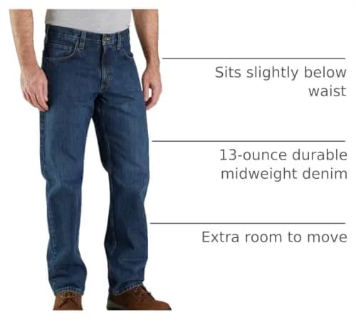 Carhartt Relaxed Straight Jean 32W x 32L | Durable Midweight Cotton Denim thumbnail 4
