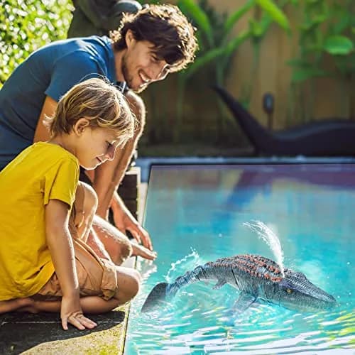 fromeasy RC Dinosaur Toys for Kids 3-7 | Mosasaurus Diving RC Boat with Light & Spray Water thumbnail 8