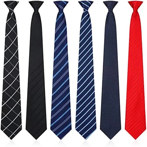 Janmercy 6 Pcs Clip on Tie for Men Necktie | Bright Style, Pretty Color, 51cm thumbnail 1