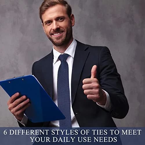 Janmercy 6 Pcs Clip on Tie for Men Necktie | Bright Style, Pretty Color, 51cm thumbnail 5