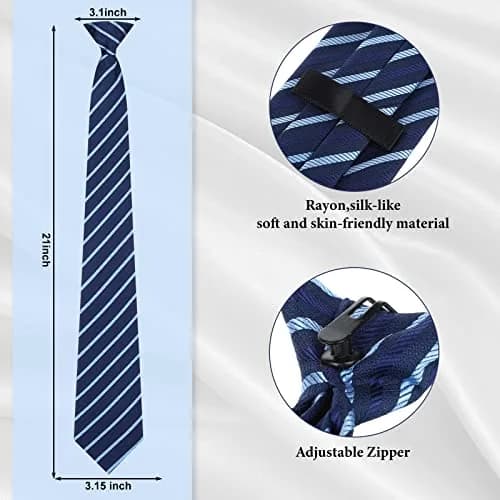 Janmercy 6 Pcs Clip on Tie for Men Necktie | Bright Style, Pretty Color, 51cm thumbnail 2