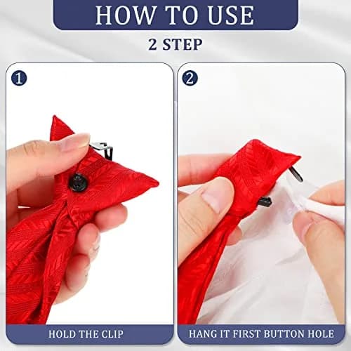 Janmercy 6 Pcs Clip on Tie for Men Necktie | Bright Style, Pretty Color, 51cm thumbnail 3
