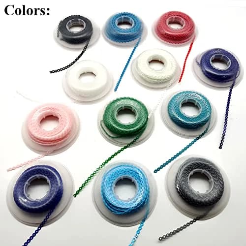 SNAWOP Dental Orthodontic Power Chain Long | Elastic Rubber Bands for Braces (15ft, Purple) thumbnail 6