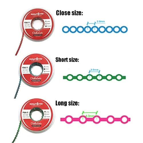 SNAWOP Dental Orthodontic Power Chain Long | Elastic Rubber Bands for Braces (15ft, Purple) thumbnail 8