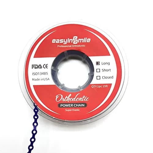 SNAWOP Dental Orthodontic Power Chain Long | Elastic Rubber Bands for Braces (15ft, Purple) thumbnail 3