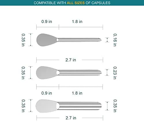 Foosi Capsule Filling Machine Spoons for All Sizes #000-5 | Micro Lab Powder Filler Tool thumbnail 6