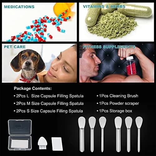 Foosi Capsule Filling Machine Spoons for All Sizes #000-5 | Micro Lab Powder Filler Tool thumbnail 7