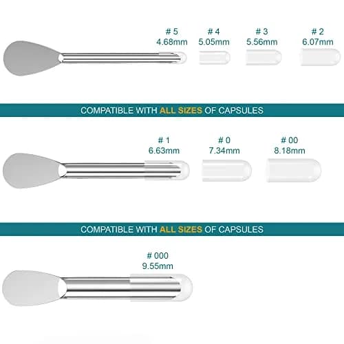 Foosi Capsule Filling Machine Spoons for All Sizes #000-5 | Micro Lab Powder Filler Tool thumbnail 2