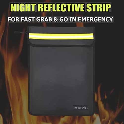 MUBYE Fireproof Waterproof Document Bag 43x28cm (15"x 11") | Protects Valuables from Fire & Water thumbnail 2