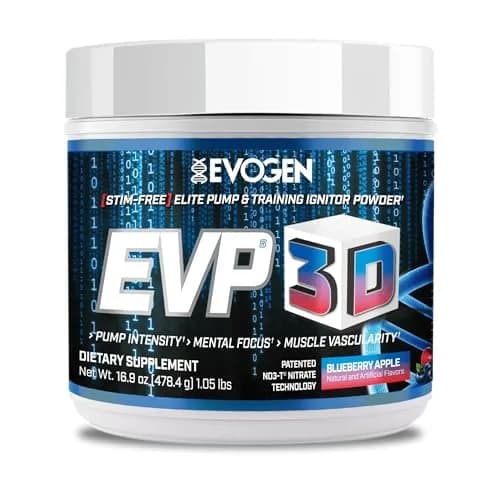 Evogen EVP 3D Stim-Free Pre-Workout Powder | Blueberry Apple | 40 Servings thumbnail 1