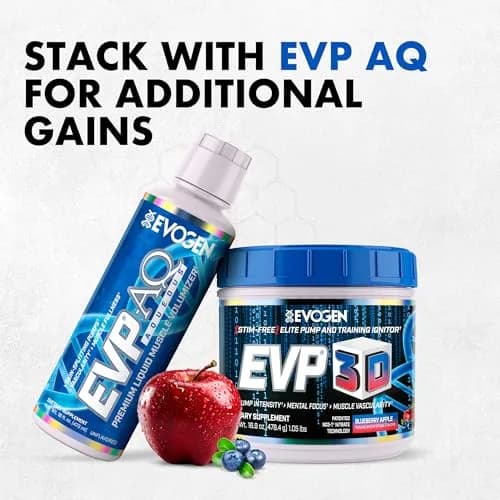 Evogen EVP 3D Stim-Free Pre-Workout Powder | Blueberry Apple | 40 Servings thumbnail 6