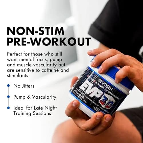 Evogen EVP 3D Stim-Free Pre-Workout Powder | Blueberry Apple | 40 Servings thumbnail 3
