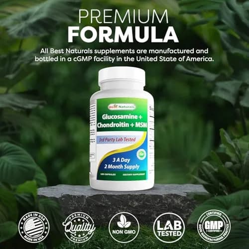 Best Naturals Glucosamine Chondroitin MSM Joint Supplements 360 Count | 2600 mg per Serving for Joint Support thumbnail 5