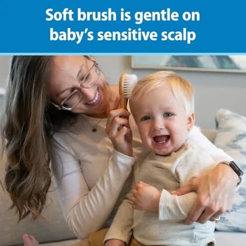 Dr. Brown's Soft and Safe Baby Brush + Comb Set | Natural Wood, Gentle Bristles for All Hair Types thumbnail 2