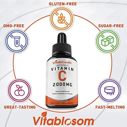 Vitablosom Liposomal Vitamin C 2000mg Liquid for Adults | High Absorption & Immune Support thumbnail 4