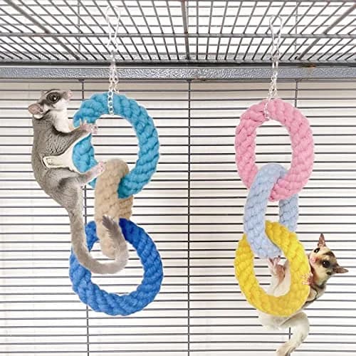 JWShang Climbing Rope Toys for Sugar Gliders & Small Pets | Vibrant, Durable, Easy to Connect, 2 Pack thumbnail 1