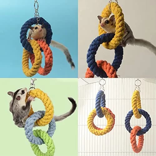 JWShang Climbing Rope Toys for Sugar Gliders & Small Pets | Vibrant, Durable, Easy to Connect, 2 Pack thumbnail 4