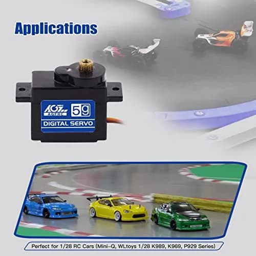 AGFRC High-Speed Sub-Micro RC Servo 8g 0.075s Metal Gear Digital Coreless for 1/28 RC Cars & Airplanes (2-Pack) thumbnail 6