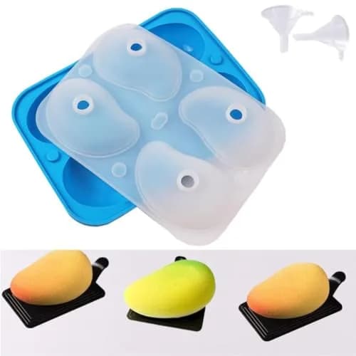Montidey 4 Holes 3D Mango Shape Silicone Cake Mold 19.6cm (7.7in) | Food-Grade Baking & Dessert Tool thumbnail 1