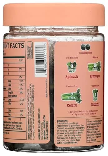 8G Daily Greens Gummies Peach 50 Count | Supports Metabolism, Immunity & Focus thumbnail 2