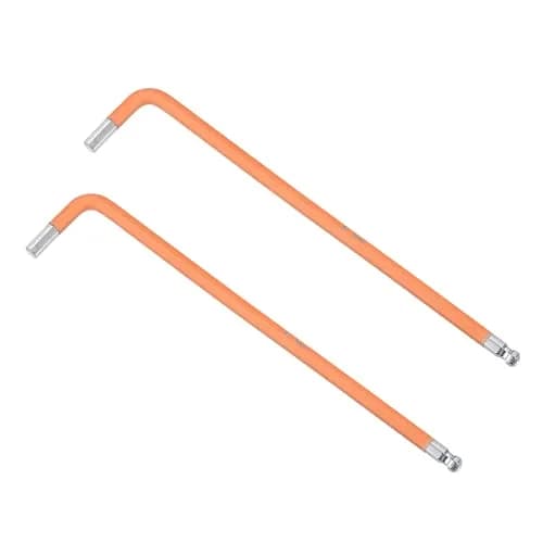 uxcell 5mm Ball End Hex Key Wrench, L Shaped Long Arm S2 Steel Repairing Tool 2 Pcs | Durable Alloy Steel, Confined Space Access thumbnail 1