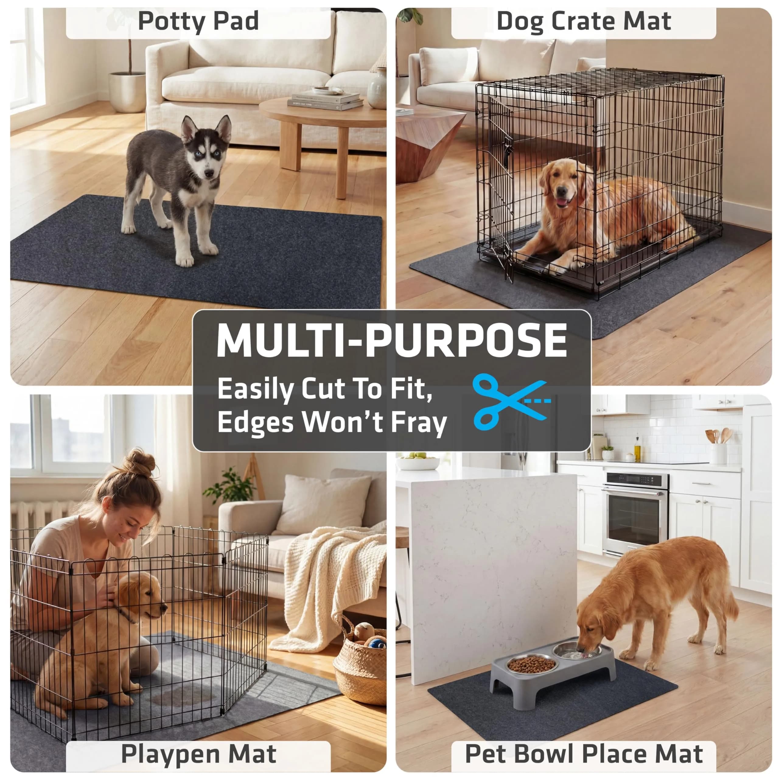 Drymate Washable Dog Pee Pads 74cm x 91cm (29"x36") | 2-Pack Charcoal Reusable Pet Training Potty Mats - view 9