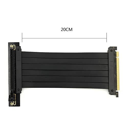 lilila-ree PCIe 3.0 x16 Riser Cable 20cm – 90 Degree Right Angle PCI-E Extension Card for GPU Vertical Mount, High Speed Flexible Graphics Card Extender for PC Gaming Case, Black thumbnail 2